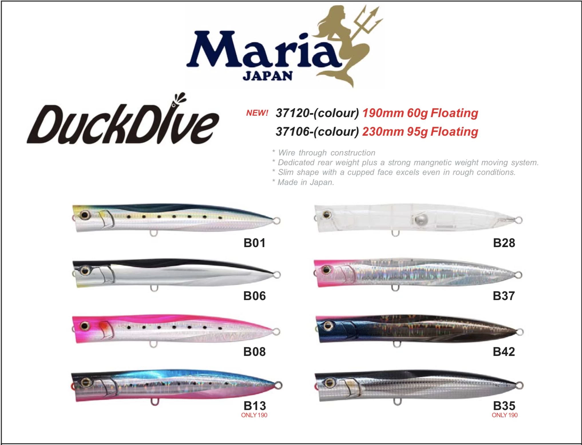 Maria Duck Dive Floating 190mm Surface Lures 1 Maria Duck Dive Floating 190mm Surface Lures